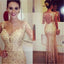 Gold Sexy Mermaid Elegant Party Evening Long Prom Dresses Online,PD0178