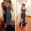 Popular Long Mermaid Sexy Black Lace Beaded Side Slit Jersey Prom Dresses, WD0255
