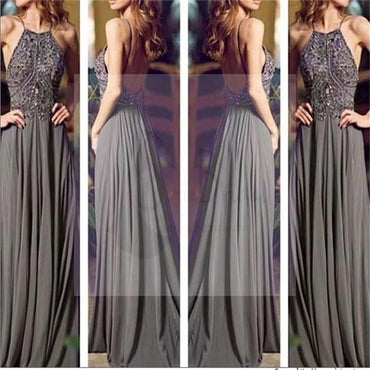 Long Prom Dresses, Gray Prom Dresses, Chiffon Prom Dresses, Popular Prom Dresses, Cheap Prom Dresses, Evening Prom Dresses, PD0032