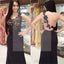 Pretty Black Lace One Shoulder Sexy Mermaid Prom Dress, Long Prom Dress