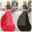 Two Pieces Simple Red and Black Affordable Party Evening Prom Dresses, PD0043