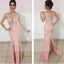 Sexy Pink Mermaid V-neck Prom Dresses,Long Evening Dress, Charming Prom Dress