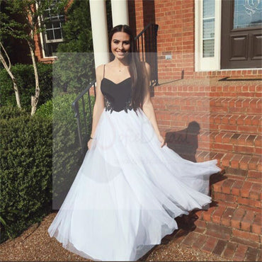 Long Prom Dresses, Spaghetti Straps Prom Dresses, Evening Prom Dress, Long Prom Dresses, Simple Prom Dresses, Tulle Prom Dresses, Prom Dresses, PD0068