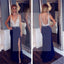 Deep V-Neck Open Back Side Slit Fashion Party Dresses Online WD0258