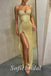 Sexy Sequin Sweetheart V-Neck Sleeveless Side Slit Mermaid Long Prom Dresses,PD0777