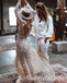 Charming Sexy Tulle Long Sleeve A-Line Long Wedding Dresses,SFWD0068