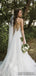 A-line Spaghetti Straps V-neck Lace up back Wedding Dresses, WD0310