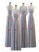 Mismatched Chiffon A-line Floor Length Long Bridesmaid Dresses,SFWG00402