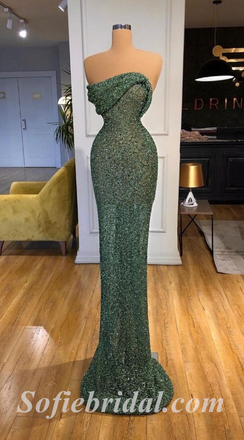 Sexy Shiny Special Fabric Sweetheart Sleeveless Mermaid Long Prom Dresses,SFPD0447