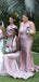 Mismatched Sexy Soft Satin V-Neck Sleeveless Mermaid Floor Length Bridesmaid Dressses,SFWG00482