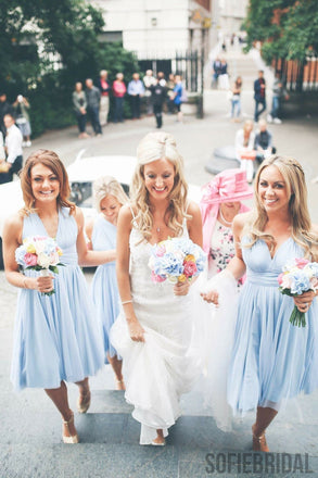 Convertible Bridesmaid Dresses, Light Blue Bridesmaid Dresses, Cheap Bridesmaid Dresses, PD0390