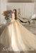 Gorgeous Tulle Off Shoulder V-Neck Sleeveless A-Line Long Prom Dresses/Ball Gown With Applique,SFPD0518