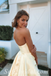 Simple Satin Sweetheart Sleeveless Side Slit A-Line Long Prom Dresses,SFPD0559