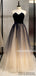 A-line Floor-length Strapless Lace-up Back Long Tulle Prom Dresses, PD1015
