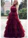 Halter Fluffy Tulle Long A-line Prom/Evening Dresses, PD0863