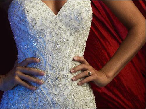 Custom link for Krystal Clark----Sweetheart rhinestone mermaid organza wedding dress