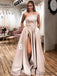 Strapless Elegant Simple Cheap Long Prom Dresses With Split, PD0110
