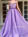 A-line Spaghetti Straps Sweetheart Appliques Long Prom Dresses, PD0128