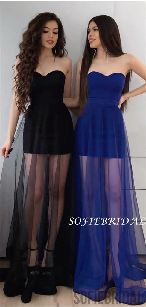 Sweetheart Floor-length Simple See-though Long Prom Dresses, PD1057