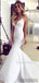 Popular Mermaid V-neck Lace Backless Light Ivory Long Prom Dresses, PD1058