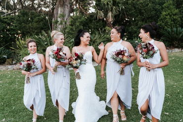 Sheath Halter Sleeveless Short Chiffon Bridesmaid Dresses With Split, BD1106