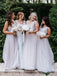 A-line V-neck Sleeveless Pleats Chiffon Bridesmaid Dresses With Split, BD1109