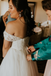 A-line Off-shoulder Lace Top Long Tulle Wedding Dresses, WD0495