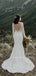 Mermaid Beteau-neck Long Sleeves Backless Long Wedding Dresses, WD0499