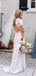 Sheath Deep V-neck Open-back Short Sleeves Wedding Dresses, WD0501