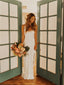 Sheath V-neck SapghettI Straps Full Lace Wedding Dresses, WD0502