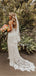 Sheath V-neck SapghettI Straps Full Lace Wedding Dresses, WD0502
