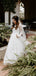 A-line Round Neck Illusion Long Seeves Lace Wedding Dresses, WD0509