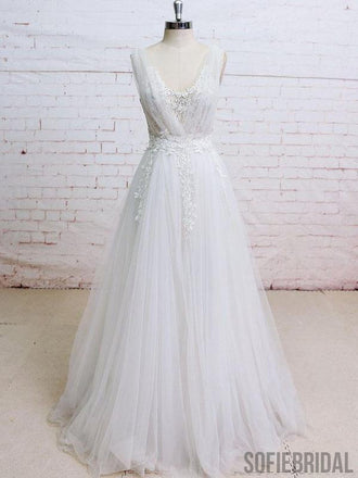 V Neck Sexy See Through Unique Lace Cheap Dresses For Wedding, WD396