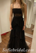 Sexy Black Tulle And Lace Spaghetti Straps Sleeveless A-Line Long Prom Dresses,SFPD0587