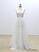 Simple V Neck Lace Cheap A-line Wedding Dresses Online, WD371
