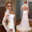 Gorgeous Long Sleeve Elegant Long See Through Lace Tulle Wedding Dresses, WD0093