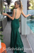 Sexy Lace Spaghetti Straps V-Neck Sleeveless Open Back Mermaid Long Prom Dresses,SFPD0444