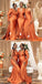 Hot Multiway Orange Bridesmaid Dresses Stretch Satin Wedding Guest Dress, SFWG00419