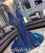 Elegant Long SleeveDeep  V-Neck Long Sleeve Mermaid Long Prom Dresses With Rhinestone And Tassel,SFPD0722