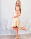 Stylish Soft Satin Spaghetti Straps Short Homecoming Dresses With Pockets,HD0200