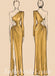 Sexy Satin One Shoulder Long Sleeve Side Slit Mermaid Long Prom Dresses,SFPD0553