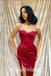 Sexy Satin Spaaghetti Straps V-Neck sleeveless Side Slit Mermaid Long Prom Dresses, PD0829