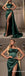 Gorgeous Satin Spaghetti Straps Dark Green Prom Dress Long With Slit,SFPD0214