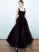 Square Neckline Long Ankle Length Velvet Tulle Prom Dresses, Evening Dresses , PD0785