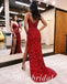 Sexy Spaghetti Straps V-Neck Sleeveless Side Slit Mermaid Long Prom Dresses,PD0745