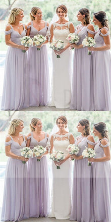 Lilac Chiffon Bridesmaid Dresses, A-line Bridesmaid Dresses, Cheap Bridesmaid Dresses, WG06