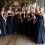 Sweetheart A-line Bridesmaid Dresses, Navy Bridesmaid Dresses, Long Bridesmaid Dresses, PD0389