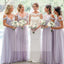 Lilac Chiffon Bridesmaid Dresses, A-line Bridesmaid Dresses, Cheap Bridesmaid Dresses, WG06
