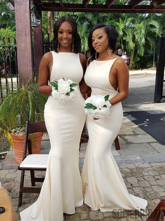 Sexy Long Mermaid Jersey Bridesmaid Dresses, PD0969