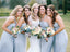 Long A-line Bridesmaid Dresses, Light Blue Bridesmaid Dresses, Chiffon Bridesmaid Dresses, PD0508